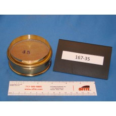 Sieve, Brass Frame, 3&quot; Diameter, 1&quot; Deep, 45 Mesh